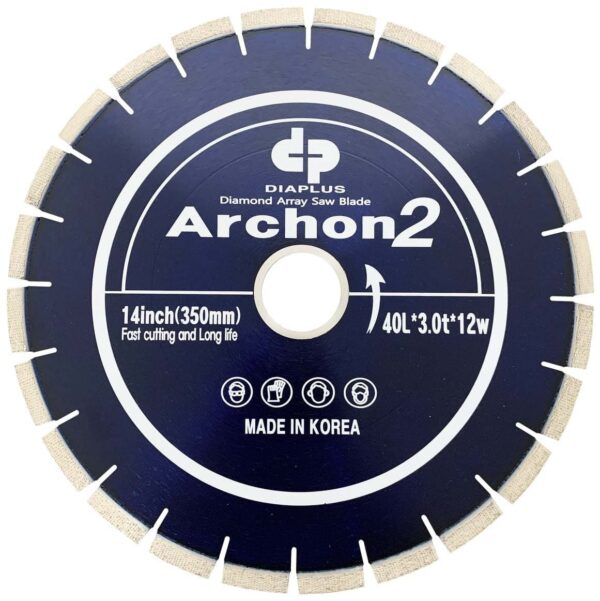 Archon 2 Blade for cutting Quartzite, Quartz, and Granite  on Blue Ripper Sr. Rail Saw