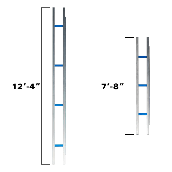 Blue Ripper Rail Combo Pack - 92" (7'-8") & 148" (12'-4")